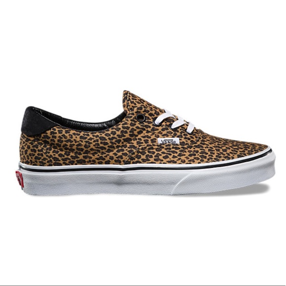 vans leopard print era trainers